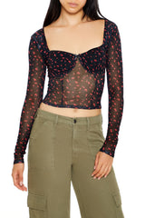 Mesh Cherry Print Crop Top | Forever 21 Womens