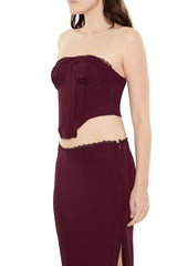 Lace-Trim Bustier Tube Crop Top | Forever 21 Womens
