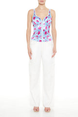 Rose Print Bustier Tank Top | Forever 21 Womens