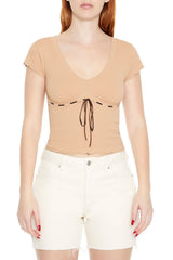 Seamless Ribbon-Trim Cropped Tee | Forever 21 Womens
