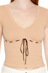 Seamless Ribbon-Trim Cropped Tee | Forever 21 Womens