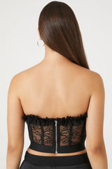 Lace Ruffle-Trim Bustier | Forever 21 Womens