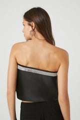 Rhinestone Strapless Crop Top | Forever 21 Womens