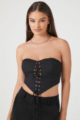 Lace-Up Bustier Tube Top | Forever 21 Womens