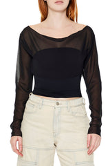 Sheer Chiffon Crop Top | Forever 21 Womens