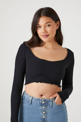 Seamless Lettuce-Edge Crop Top | Forever 21 Womens