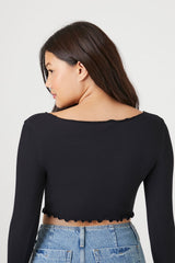 Seamless Lettuce-Edge Crop Top | Forever 21 Womens