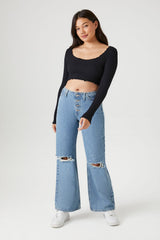 Seamless Lettuce-Edge Crop Top | Forever 21 Womens