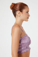 Smocked Satin Cropped Cami | Forever 21 Womens