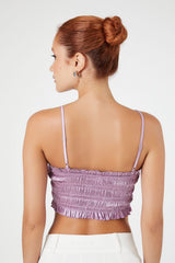 Smocked Satin Cropped Cami | Forever 21 Womens