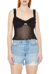 Mesh Ruffle Bustier Cami | Forever 21 Womens