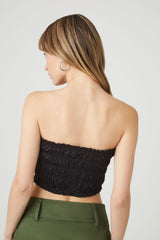 Smocked Cropped Tube Top | Forever 21 Womens