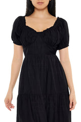 Tiered Puff-Sleeve Maxi Dress | Forever 21 Womens