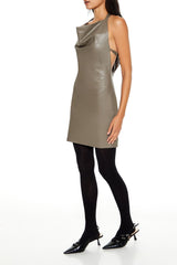 Faux Leather Halter Mini Dress | Forever 21 Womens
