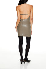Faux Leather Halter Mini Dress | Forever 21 Womens