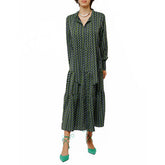 Zamara Tie Neck Long Sleeve Tier Maxi Dress | Forever 21 Womens