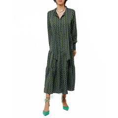 Zamara Tie Neck Long Sleeve Tier Maxi Dress | Forever 21 Womens