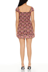 Smocked Ornate Print Mini Dress | Forever 21 Womens