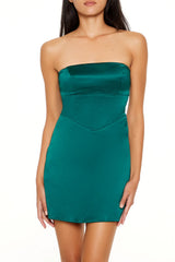 Strapless Satin Lace-Up Mini Dress | Forever 21 Womens