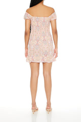 Smocked Ornate Print Mini Dress | Forever 21 Womens