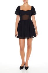 Puff-Sleeve Babydoll Mini Dress | Forever 21 Womens