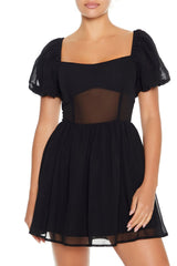 Puff-Sleeve Babydoll Mini Dress | Forever 21 Womens