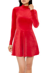 Velour Skater Mini Dress | Forever 21 Womens
