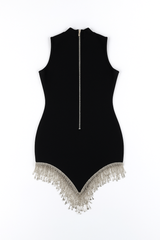 Rhinestone-Fringe Mock Neck Mini Dress | Forever 21 Womens