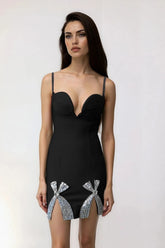 Rhinestone Bow Sweetheart Bodycon Mini Dress | Forever 21 Womens