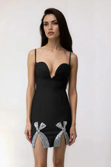Rhinestone Bow Sweetheart Bodycon Mini Dress | Forever 21 Womens