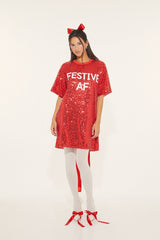 Sequin Festive AF T-Shirt Dress | Forever 21 Womens