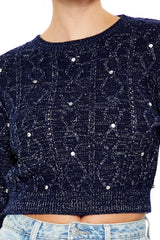 Glitter Knit Rhinestone Sweater | Forever 21 Womens