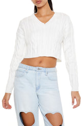 Cropped Cable Knit Sweater | Forever 21 Womens
