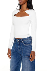 Faux Gem Cutout Sweater | Forever 21 Womens