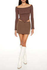 Off-the-Shoulder V-Hem Sweater | Forever 21 Womens