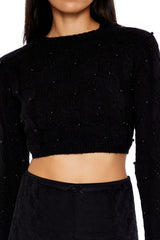 Beaded Cropped Cable Knit Sweater | Forever 21 Womens