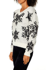 Fuzzy Knit Snowflake Sweater | Forever 21 Womens