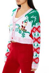 Snowboarding Santa Cardigan Sweater | Forever 21 Womens