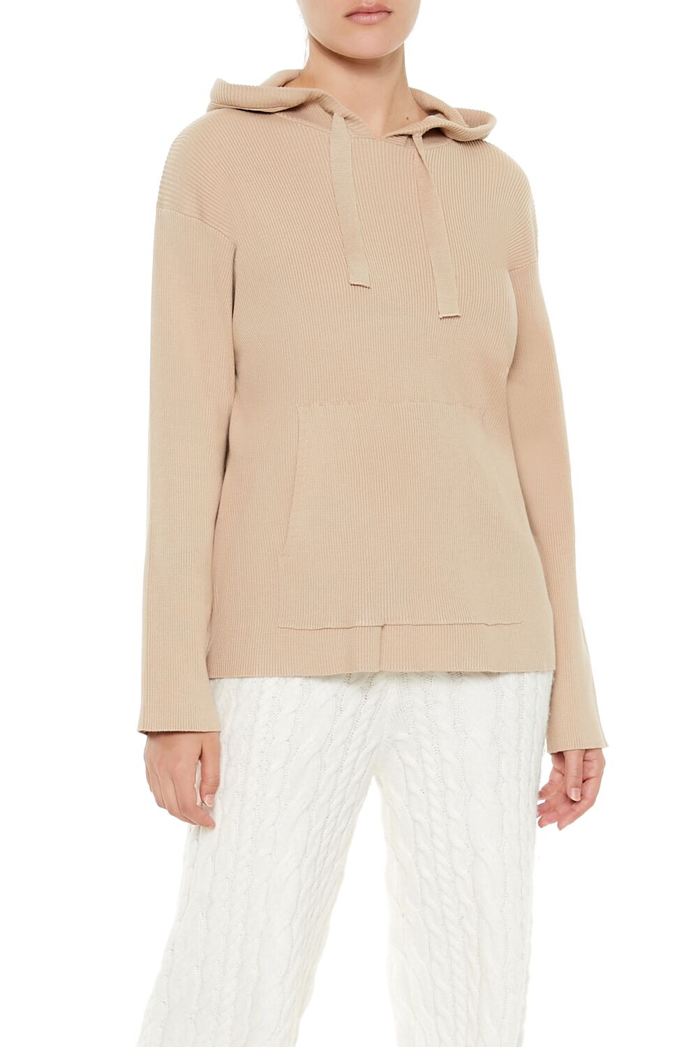 Sweater-Knit Drop-Sleeve Hoodie | Forever 21 Womens