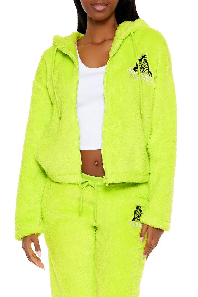 The Grinch Embroidered Zip-Up Hoodie | Forever 21 Womens