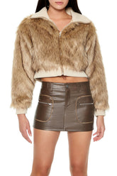 Cropped Faux Fur Bomber Jacket | Forever 21 Womens