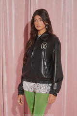 Wicked Rhinestone Faux Leather Jacket | Forever 21 Womens