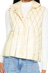 Quilted Rhinestone Fringe Vest | Forever 21 Womens