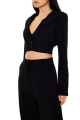 Plunging Hooded Cropped Blazer | Forever 21 Womens