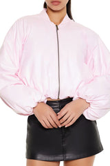 Faux Leather Balloon-Sleeve Jacket | Forever 21 Womens