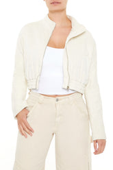 Quilted Zip-Up Cropped Jacket | Forever 21 Womens