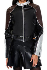 Metallic Colorblock Moto Jacket | Forever 21 Womens