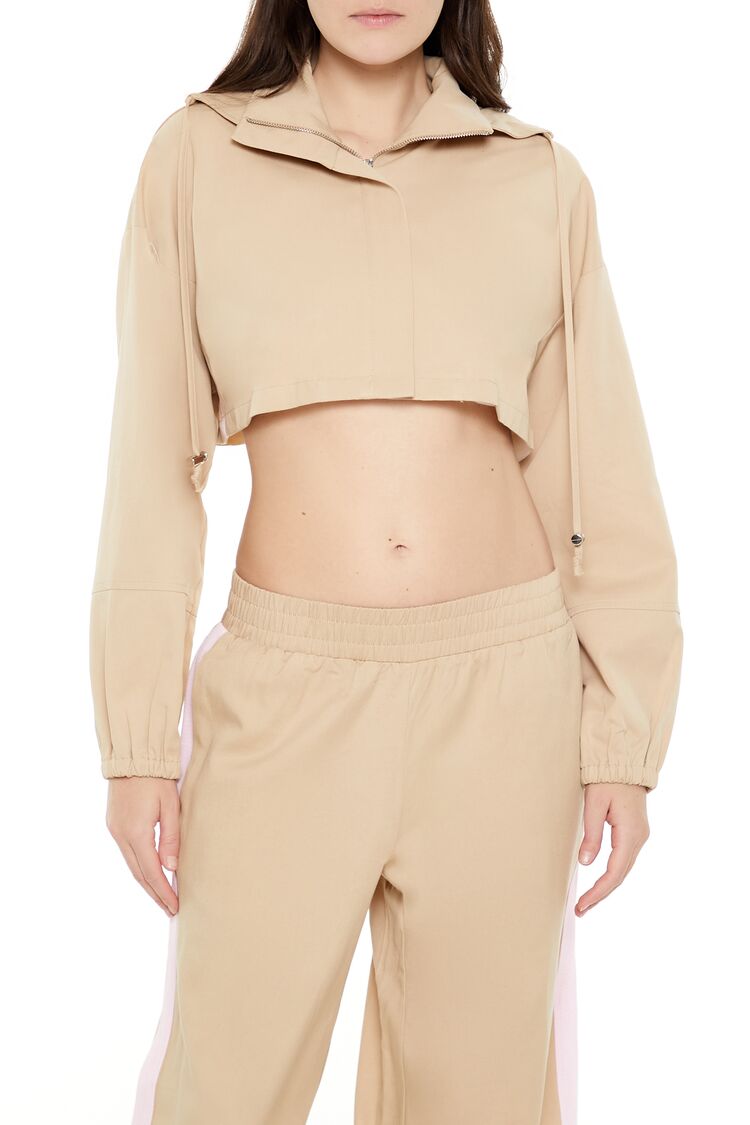 Hooded Zip-Up Cropped Jacket | Forever 21 Womens