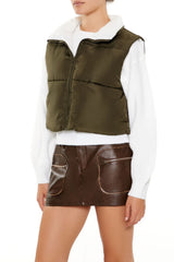 Quilted Cropped Zip-Up Vest | Forever 21 Womens