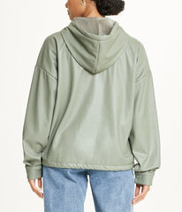 Vegan Leather Button Front Jacket | Forever 21 Womens